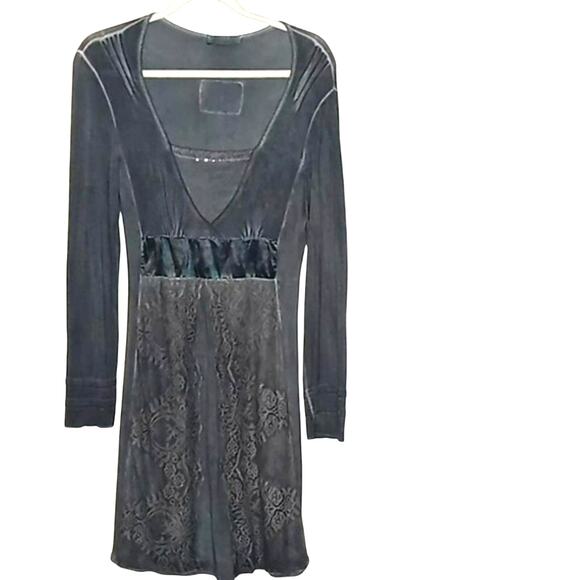 Elisa Cavaletti Dresses & Skirts - Elisa Cavaletti Club Gray Distressed Jersey Boho Dress - M